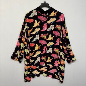 Carole Tomkins The Big Shirt Women Shirt Blouse Top Size 1 Colorful Artsy C051 5